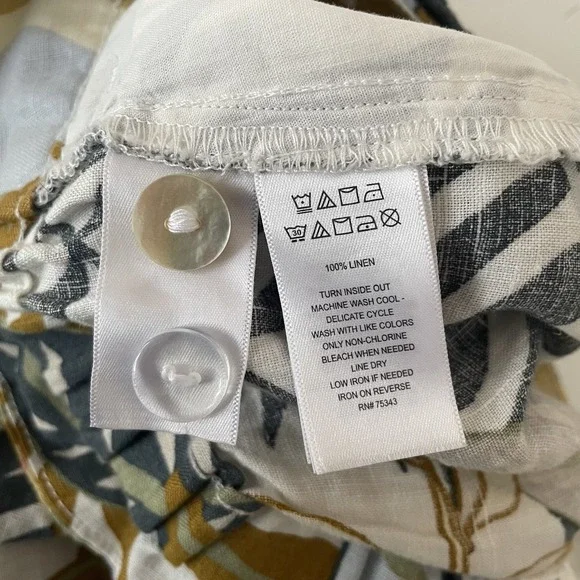 Cynthia Rowley 100% Linen Paperbag Floral Leaf Shorts Sz M Resort Tropical Boho - Picture 8 of 11